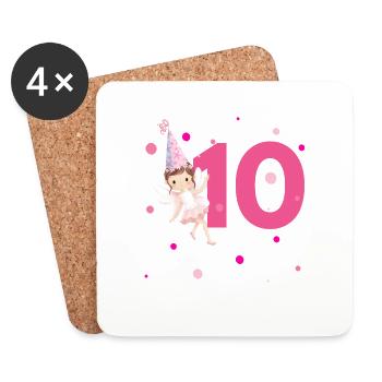 10th Birthday Pink Fairy - Coasters (set of 4) - white - Front