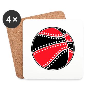 Icône du basket-ball - Dessous de verre (lot de 4) - blanc - Devant