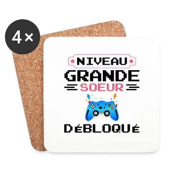 Big Sister Level Unlocked - Coasters (set of 4) - white - Front