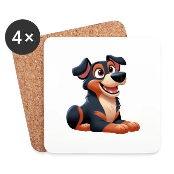 Beauceron 7 - Untersetzer (4er-Set) - Weiß - Vorne
