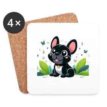 French Bulldog 2 - Coasters (set of 4) - white - Front