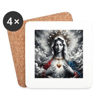 Holly Mary Maria Madonna Mariana Virgin Mary Holy - Coasters (set of 4) - white - Front