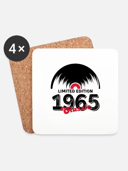 Limitierte Auflage 1965 Klassisches Vinyl - Untersetzer (4er-Set) - Weiß
