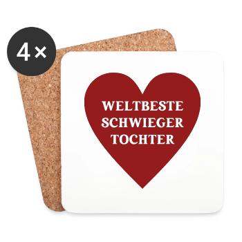 Schwiegertochter Beste Tochter Best Daughter - Untersetzer (4er-Set) - Weiß - Vorne