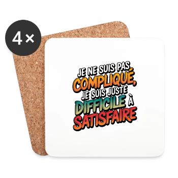 I'm not complicated, I'm just difficult - Coasters (set of 4) - white - Front