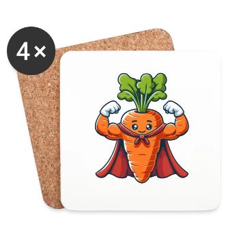 Super muskulöse Karotte - Untersetzer (4er-Set) - Weiß - Vorne