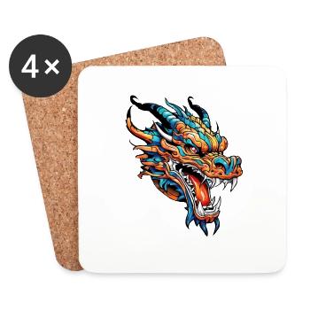Dragon - Coasters (set of 4) - white - Front