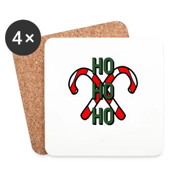 HO HO HO - Untersetzer (4er-Set) - Weiß - Vorne