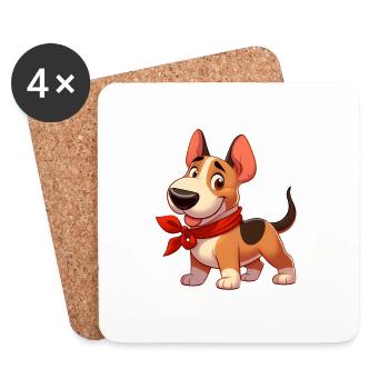 Bull Terrier 6 - Coasters (set of 4) - white - Front