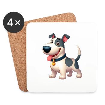 Bullterrier 3 - Untersetzer (4er-Set) - Weiß - Vorne