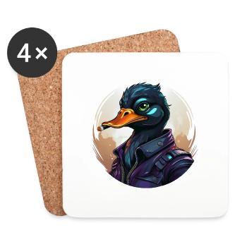 ente mit zigarre - Untersetzer (4er-Set) - Weiß - Vorne