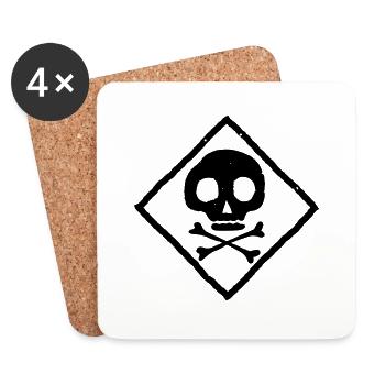 skull and bones - Coasters (set of 4) - white - Front