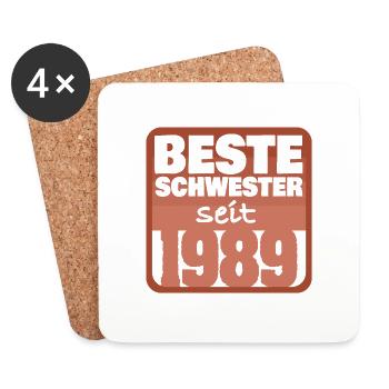 Frères et sœurs 1989 - Dessous de verre (lot de 4) - blanc - Devant