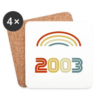 Novembre Millésime 2003 Né Anniversaire Femmes - Dessous de verre (lot de 4) - blanc - Devant