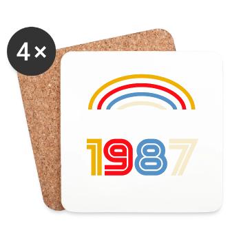 Geburtstagsgeschenk im November 1987. November 1987 - Untersetzer (4er-Set) - Weiß - Vorne