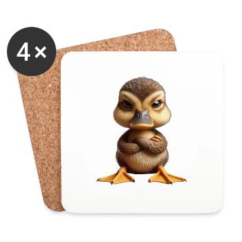 poussin grim 1 - Dessous de verre (lot de 4) - blanc - Devant