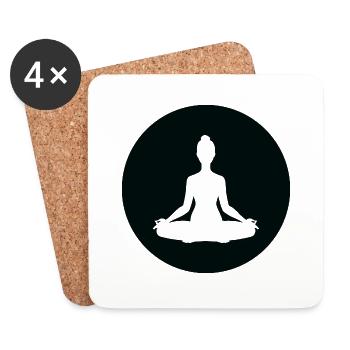 Yoga Méditation Spa Namaste - Dessous de verre (lot de 4) - blanc - Devant