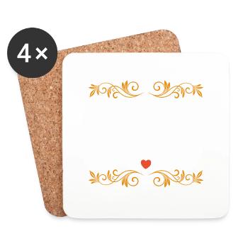 I love you mom and dad and books - Coasters (set of 4) - white - Front