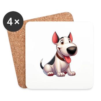 bull terrier - Coasters (set of 4) - white - Front