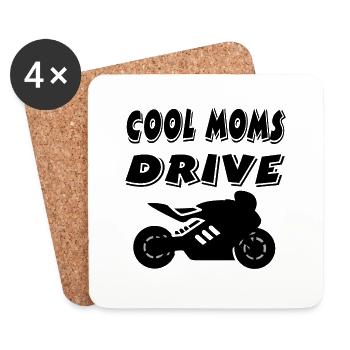 motocyclette - Dessous de verre (lot de 4) - blanc - Devant