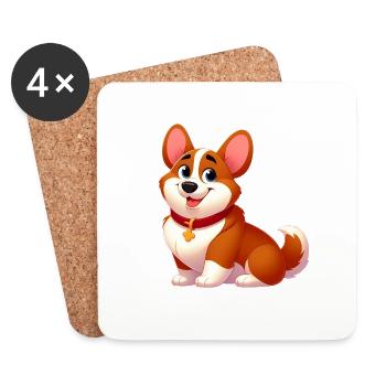 Corgi 16 - Coasters (set of 4) - white - Front