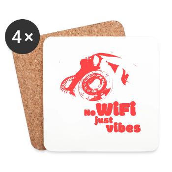 No Wifi, just Vibes - variant red - Coasters (set of 4) - white - Front