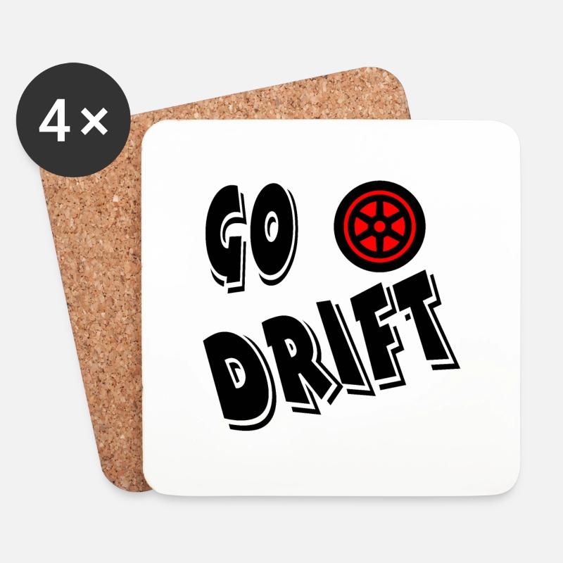 Auto - Untersetzer (4er-Set) - Weiß
