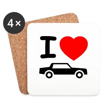 Car - Coasters (set of 4) - white - Front