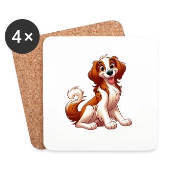 Brittany Spaniel 13 - Coasters (set of 4) - white - Front