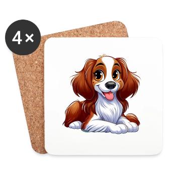 Brittany Spaniel 12 - Coasters (set of 4) - white - Front