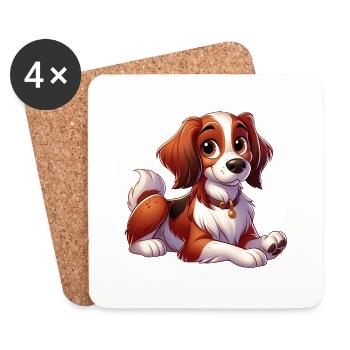 Brittany Spaniel 10 - Coasters (set of 4) - white - Front