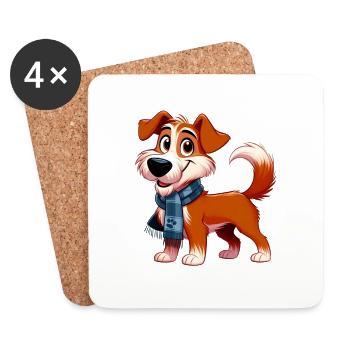 fox terrier 7 - Dessous de verre (lot de 4) - blanc - Devant