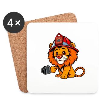 Photographe Lion ardent - Dessous de verre (lot de 4) - blanc - Devant