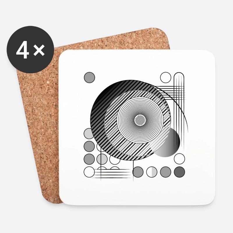 Design "Threads of Perception" - Untersetzer (4er-Set) - Weiß