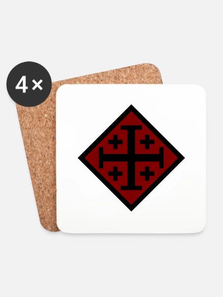 Kreuz von Jerusalem - Untersetzer (4er-Set) - Weiß