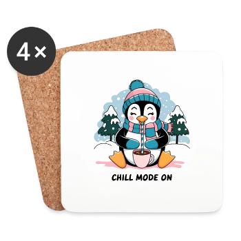 Chill-Modus Ein - Untersetzer (4er-Set) - Weiß - Vorne