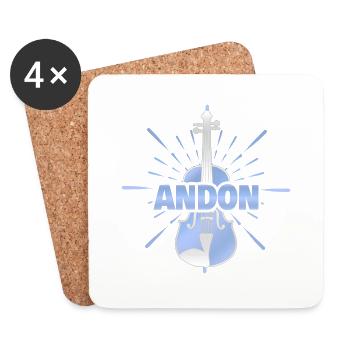 Andon comme prénom - Dessous de verre (lot de 4) - blanc - Devant