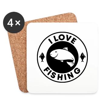 Angler Saying Fishing Fisherman Gift Idea - Coasters (set of 4) - white - Front