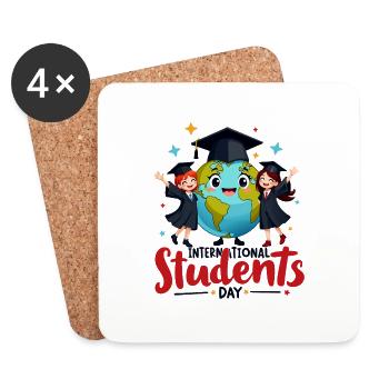 INTERNATIONAL STUDENTS DAY - Coasters (set of 4) - white - Front