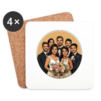 Un moment de mariage radieux et plein de bonheur - Dessous de verre (lot de 4) - blanc - Devant