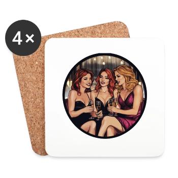 Une soirée glamour entre amis - Dessous de verre (lot de 4) - blanc - Devant