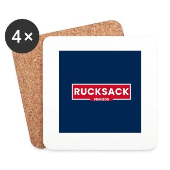 Rucksack-Franzos - Untersetzer (4er-Set) - Weiß - Vorne