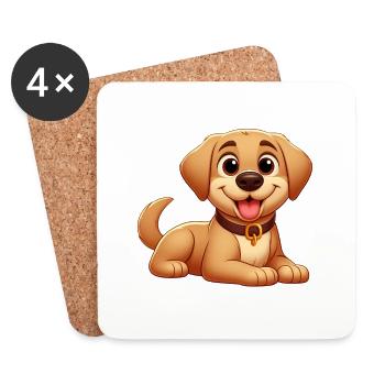 labrador 5 - Dessous de verre (lot de 4) - blanc - Devant