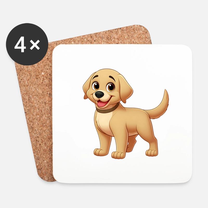 Labrador - Untersetzer (4er-Set) - Weiß