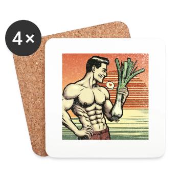 Washboard Leek Washboard Washboard - Coasters (set of 4) - white - Front