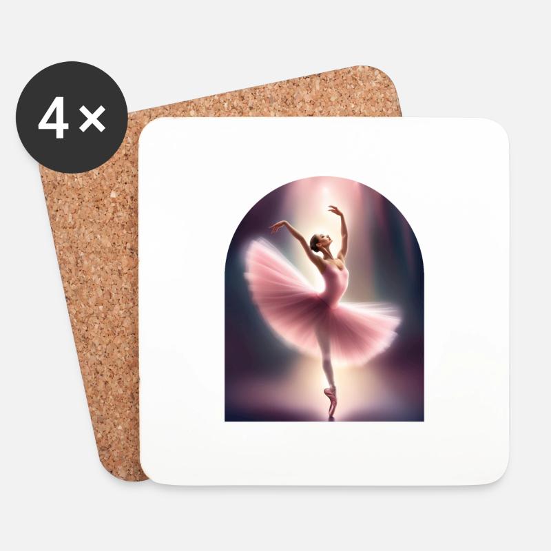 Eine Ballerina in einem rosa Tutu - Untersetzer (4er-Set) - Weiß