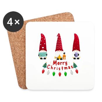 3 Santa - Coasters (set of 4) - white - Front