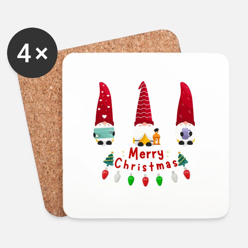 3 Santa - Untersetzer (4er-Set) - Weiß