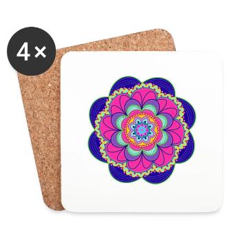Purple Mandala - Untersetzer (4er-Set) - Weiß - Vorne