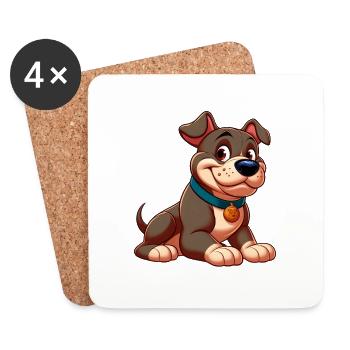 Pitbull 3 - Untersetzer (4er-Set) - Weiß - Vorne